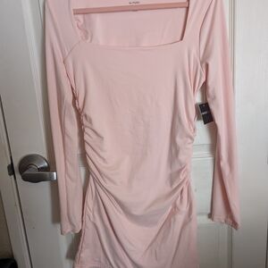 Arden B Blush Long Sleeve Dress